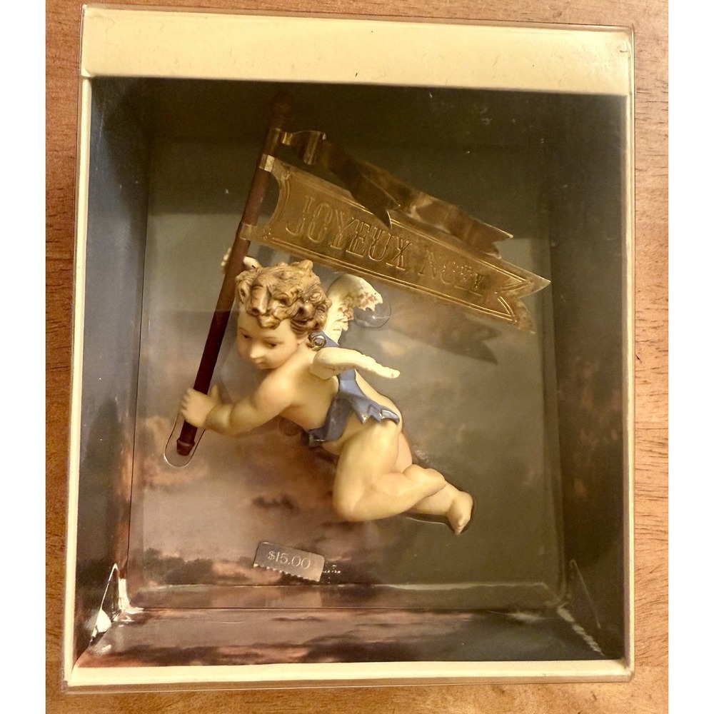 Vintage 1982 Hallmark Keepsake Ornament Baroque Angel Joyeux Noel